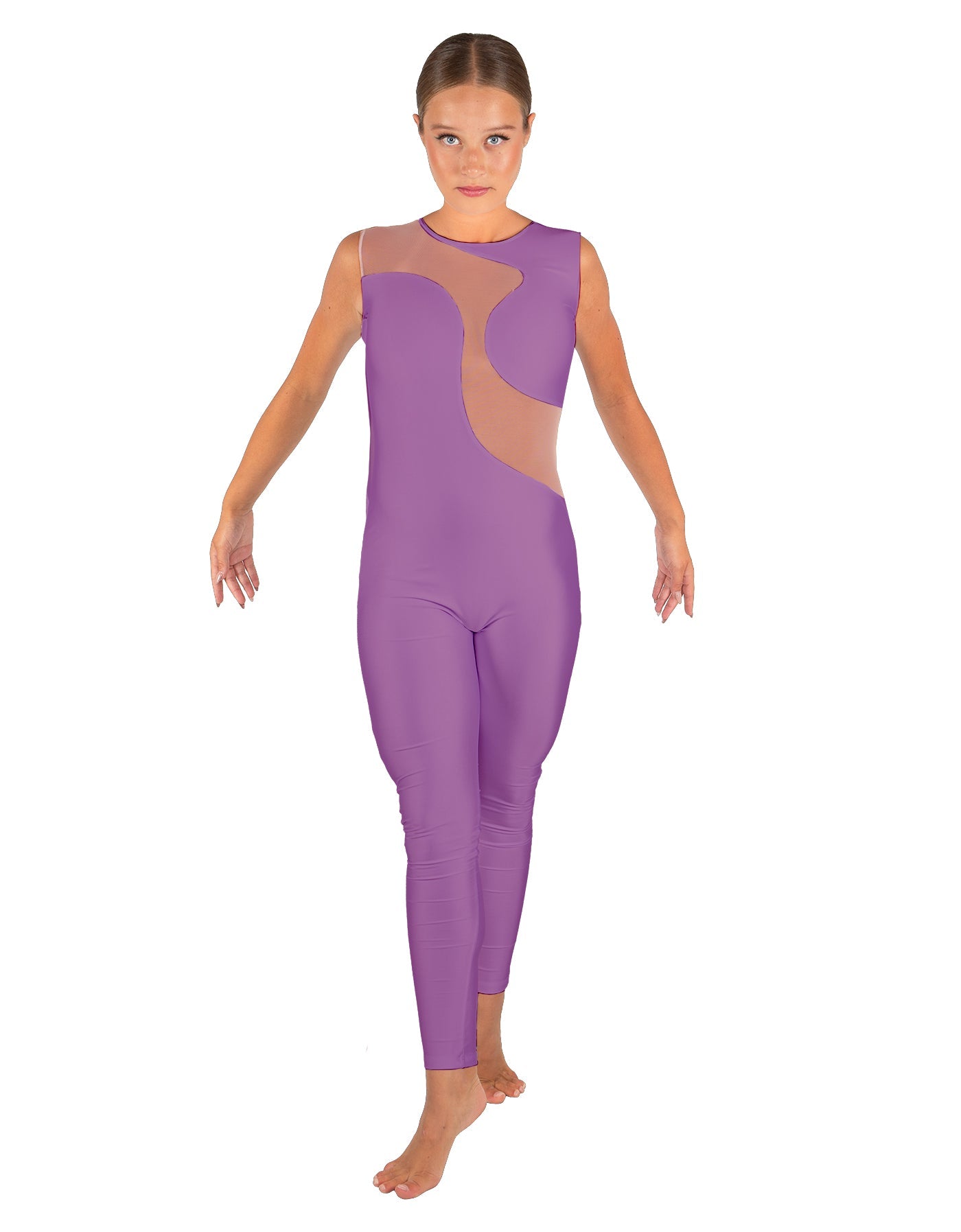 Solid Lycra Shadows Sleeveless Unitard