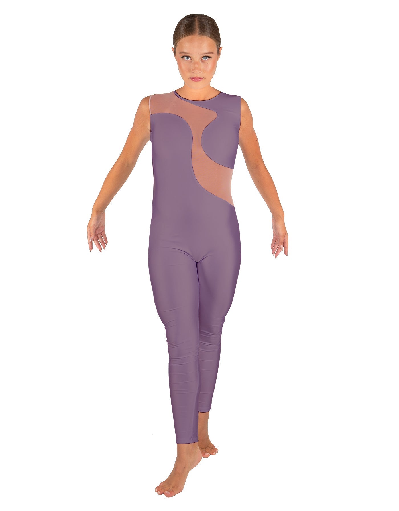 Solid Lycra Shadows Sleeveless Unitard