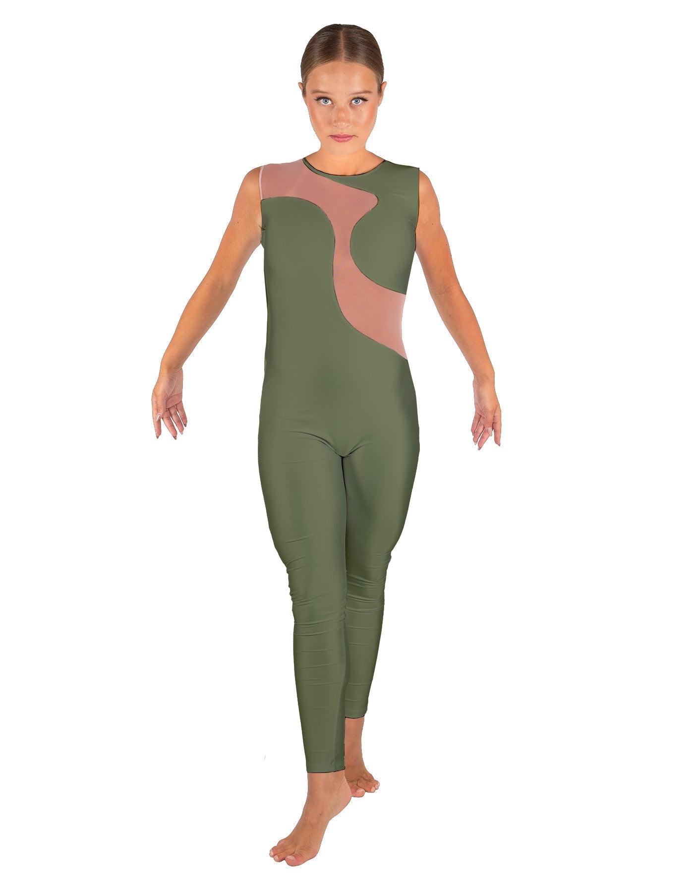 Solid Lycra Shadows Sleeveless Unitard