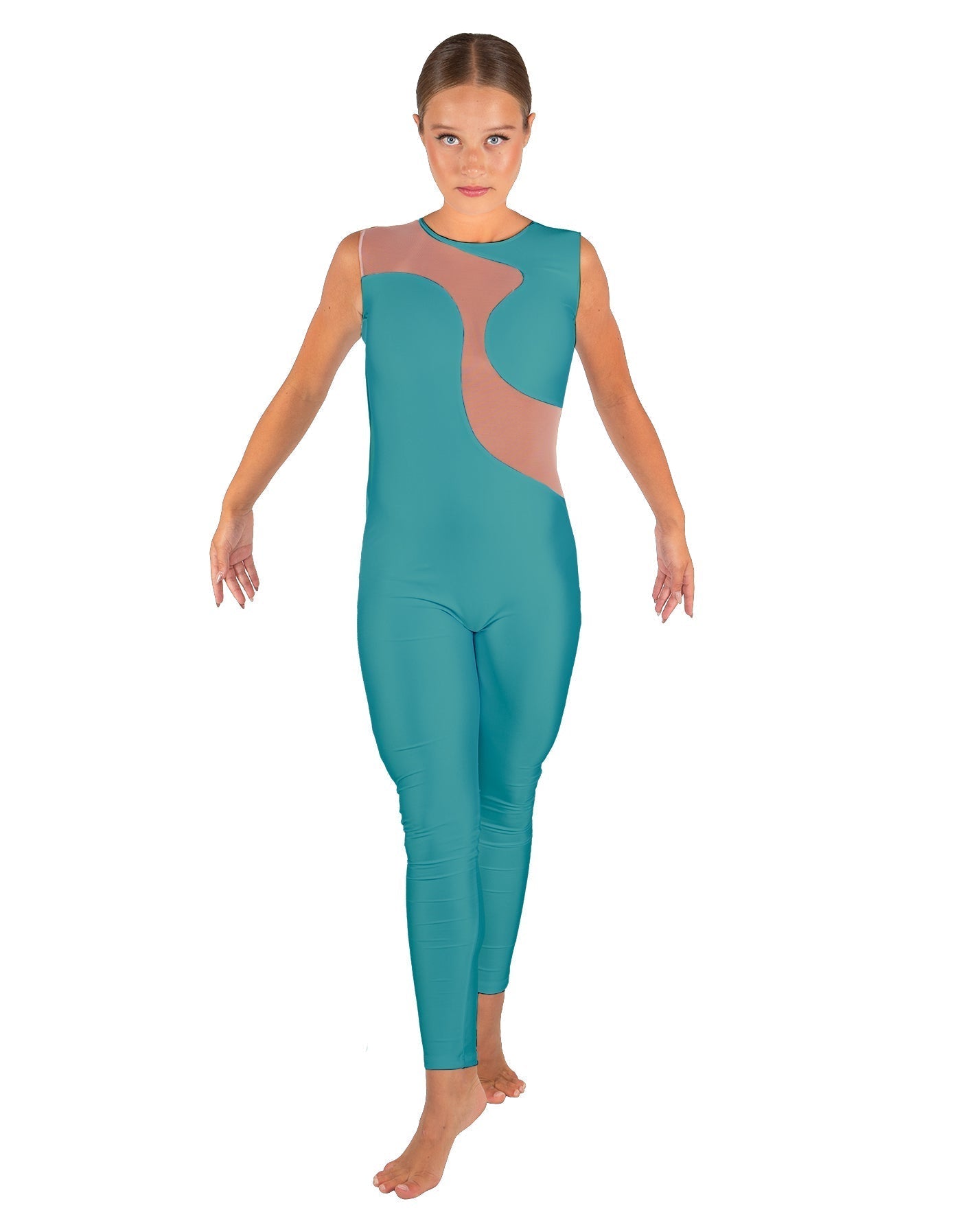 Solid Lycra Shadows Sleeveless Unitard