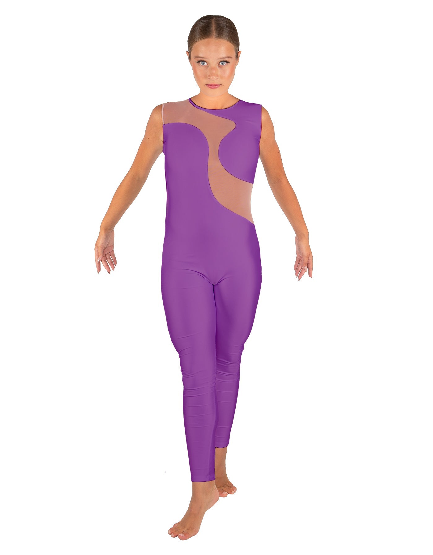 Solid Lycra Shadows Sleeveless Unitard