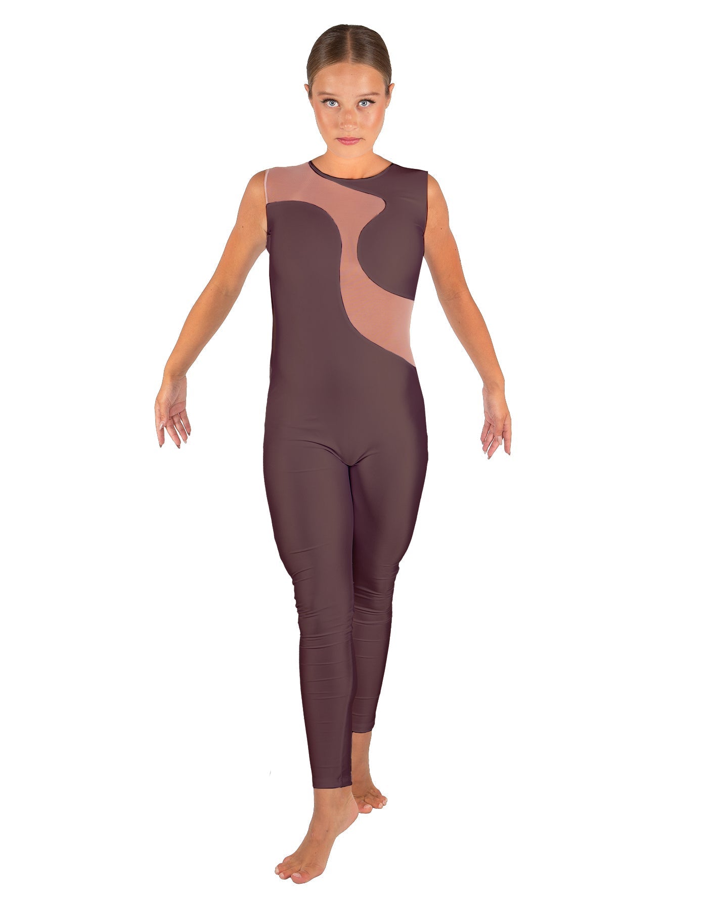 Solid Lycra Shadows Sleeveless Unitard