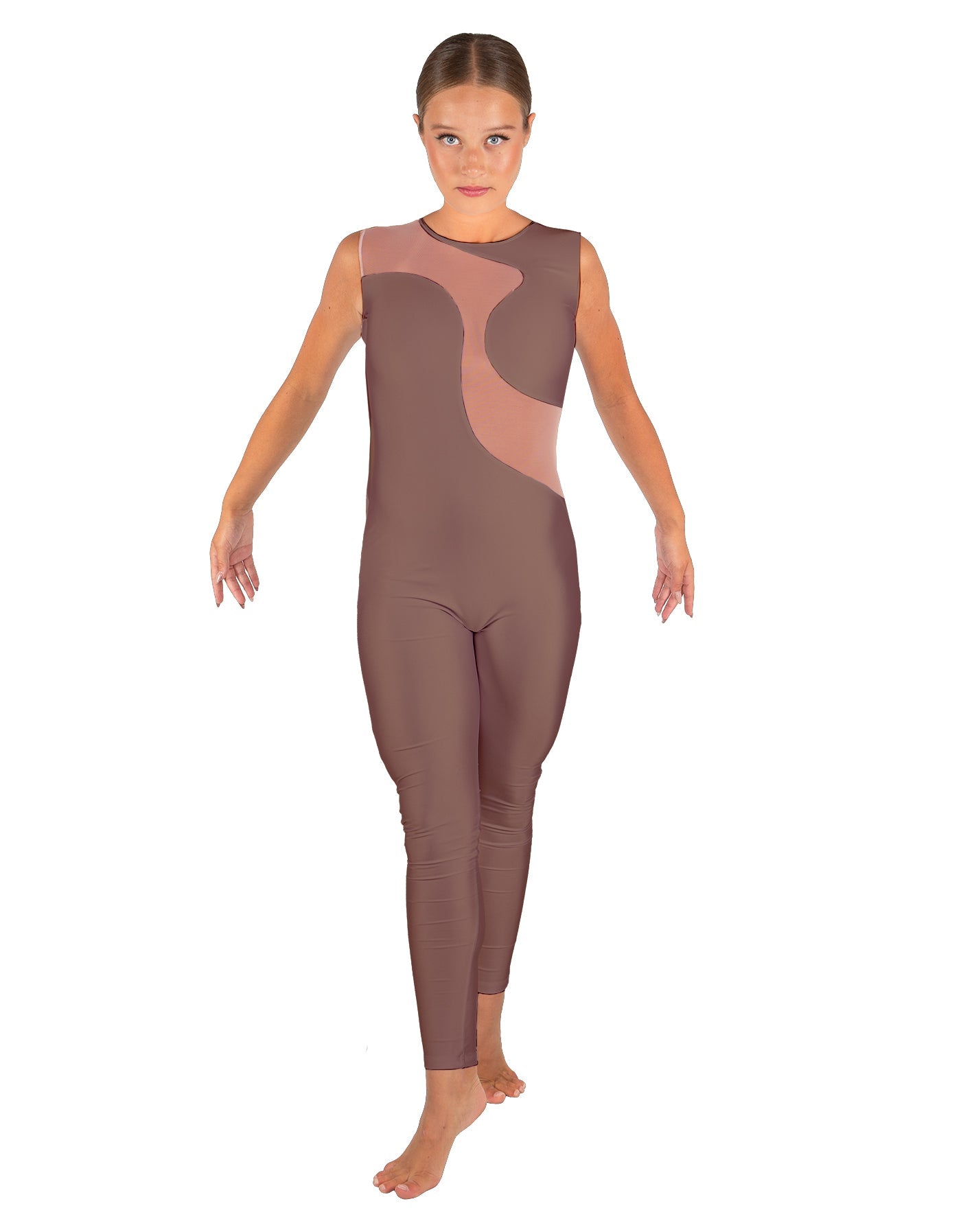 Solid Lycra Shadows Sleeveless Unitard