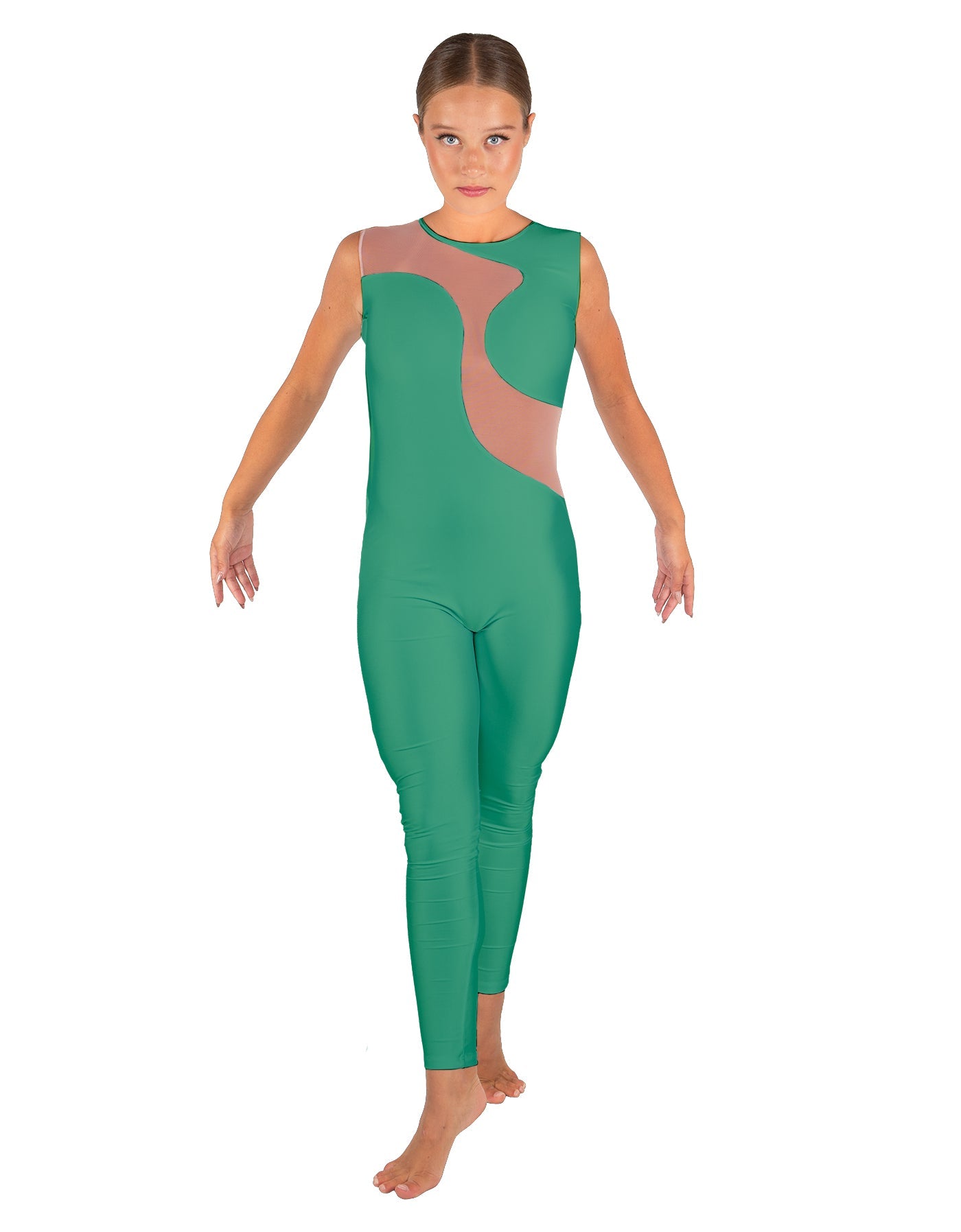 Solid Lycra Shadows Sleeveless Unitard