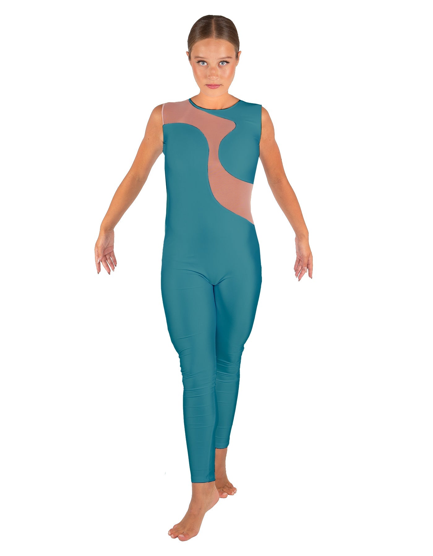 Solid Lycra Shadows Sleeveless Unitard