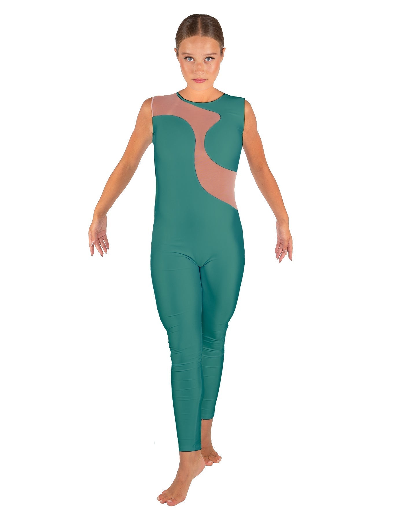 Solid Lycra Shadows Sleeveless Unitard