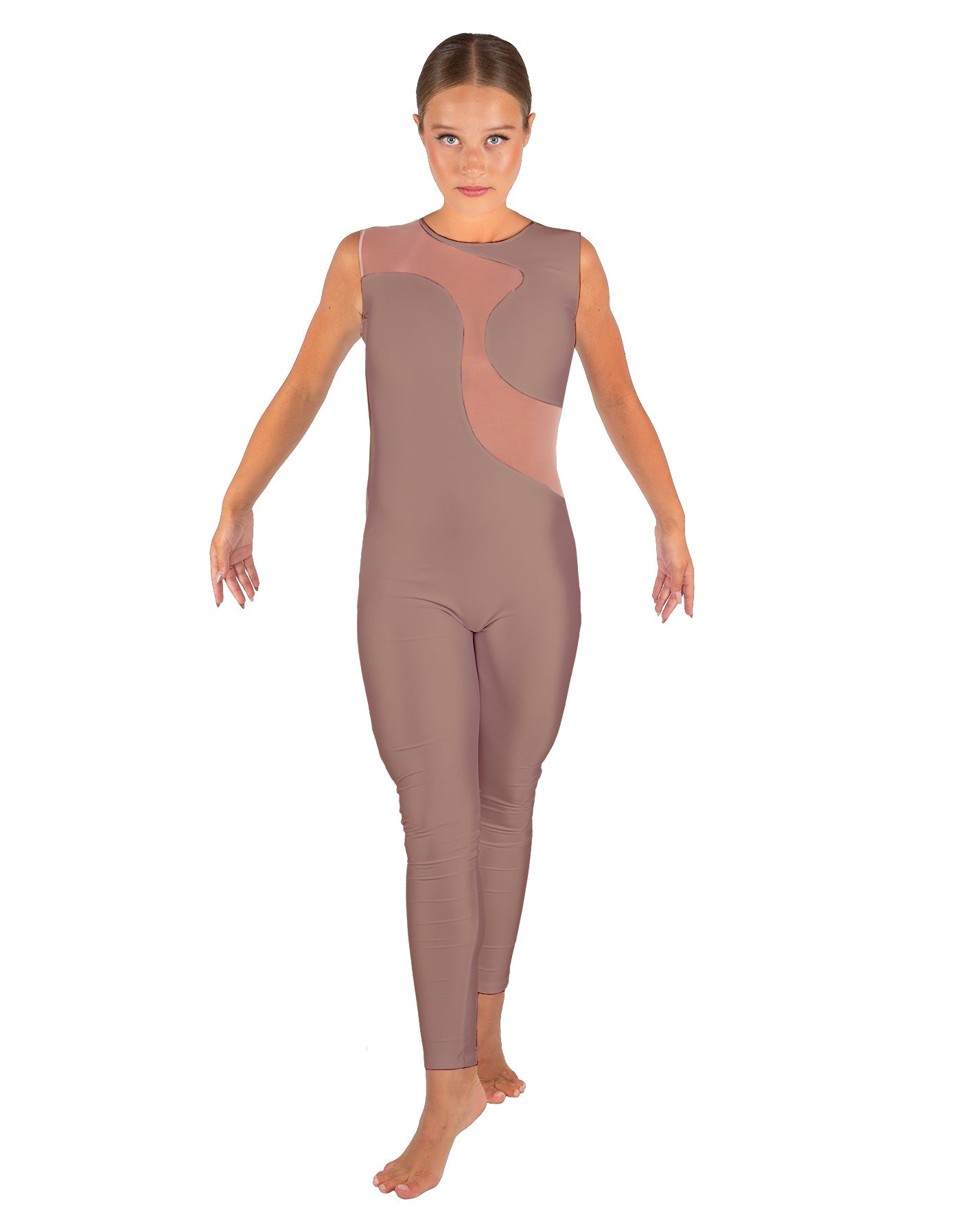 Solid Lycra Shadows Sleeveless Unitard