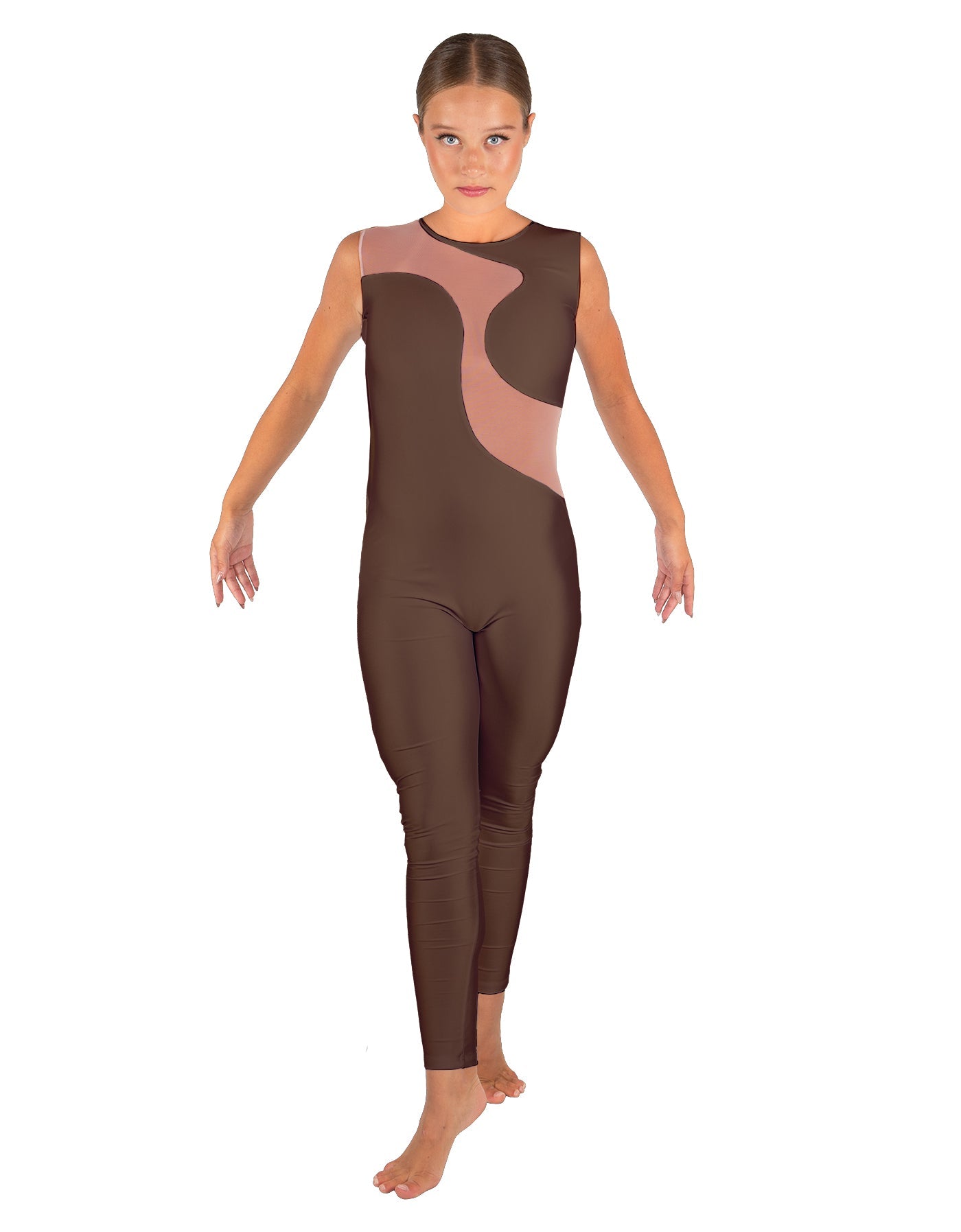 Solid Lycra Shadows Sleeveless Unitard