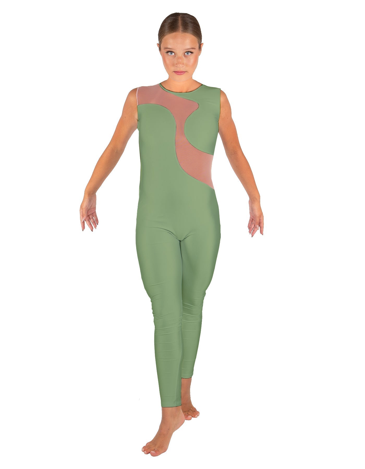 Solid Lycra Shadows Sleeveless Unitard