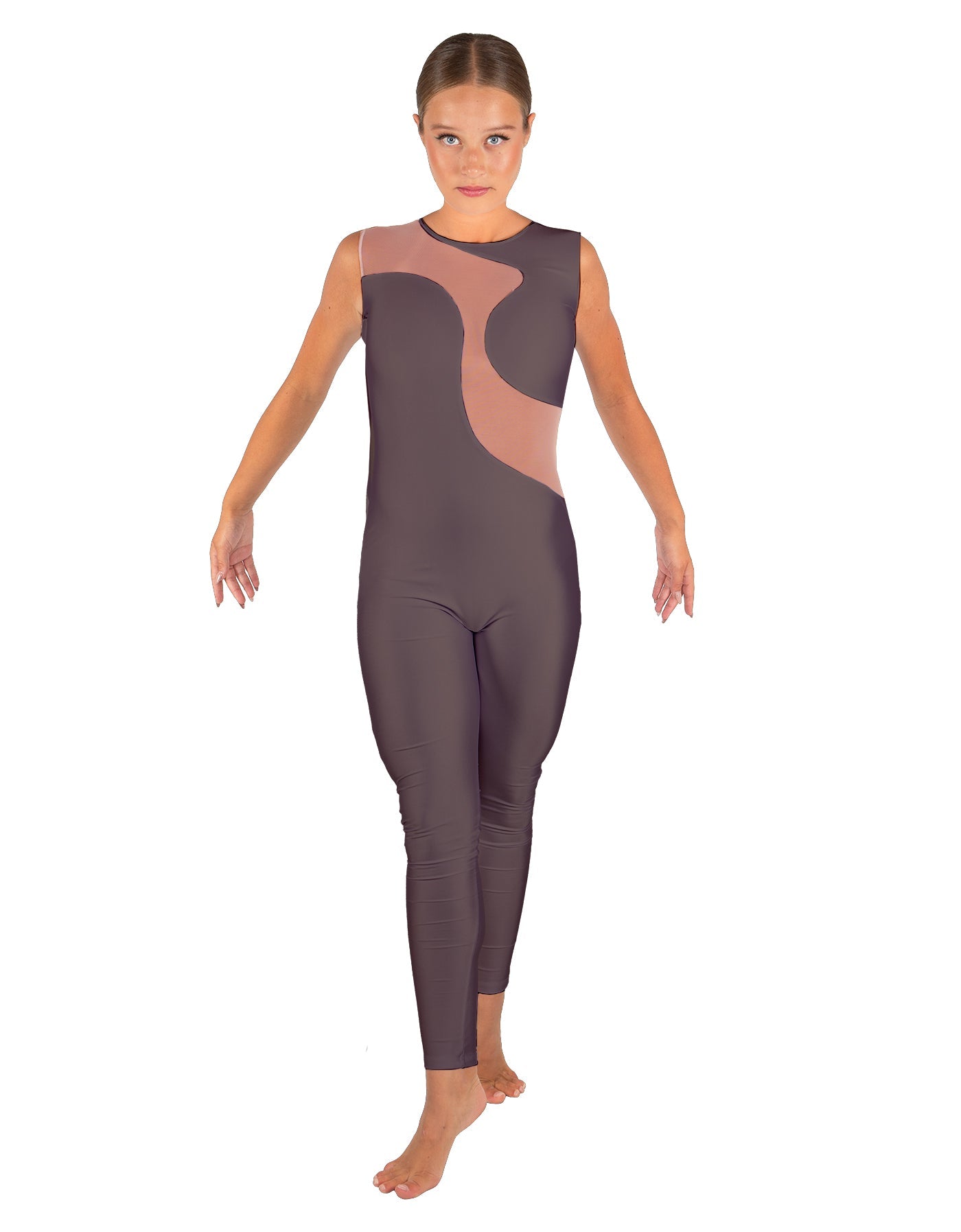 Solid Lycra Shadows Sleeveless Unitard