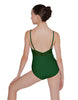 Solid Lycra Cami Leotard Low Mesh Back