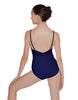 Solid Lycra Cami Leotard Low Mesh Back