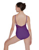 Solid Lycra Cami Leotard Low Mesh Back
