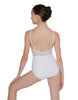 Solid Lycra Cami Leotard Low Mesh Back