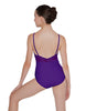 Solid Lycra Cami Leotard Low Mesh Back