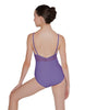 Solid Lycra Cami Leotard Low Mesh Back