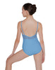 Solid Lycra Cami Leotard Low Mesh Back