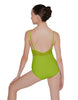 Solid Lycra Cami Leotard Low Mesh Back