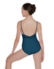 Solid Lycra Cami Leotard Low Mesh Back