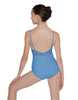 Solid Lycra Cami Leotard Low Mesh Back