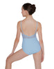 Solid Lycra Cami Leotard Low Mesh Back