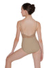 Solid Lycra Cami Leotard Low Mesh Back