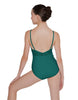 Solid Lycra Cami Leotard Low Mesh Back