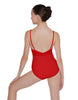 Solid Lycra Cami Leotard Low Mesh Back