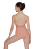 Solid Lycra Cami Leotard Low Mesh Back