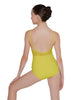 Solid Lycra Cami Leotard Low Mesh Back