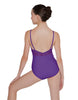 Solid Lycra Cami Leotard Low Mesh Back