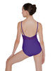 Solid Lycra Cami Leotard Low Mesh Back