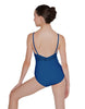 Solid Lycra Cami Leotard Low Mesh Back