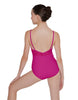 Solid Lycra Cami Leotard Low Mesh Back