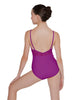 Solid Lycra Cami Leotard Low Mesh Back