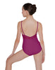 Solid Lycra Cami Leotard Low Mesh Back