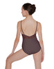 Solid Lycra Cami Leotard Low Mesh Back