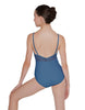 Solid Lycra Cami Leotard Low Mesh Back