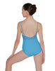 Solid Lycra Cami Leotard Low Mesh Back