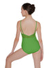 Solid Lycra Cami Leotard Low Mesh Back