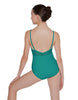 Solid Lycra Cami Leotard Low Mesh Back