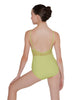 Solid Lycra Cami Leotard Low Mesh Back