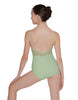 Solid Lycra Cami Leotard Low Mesh Back