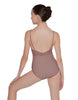 Solid Lycra Cami Leotard Low Mesh Back