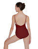 Solid Lycra Cami Leotard Low Mesh Back