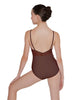 Solid Lycra Cami Leotard Low Mesh Back