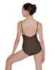 Solid Lycra Cami Leotard Low Mesh Back