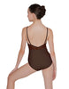 Solid Lycra Cami Leotard Low Mesh Back