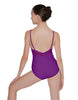 Solid Lycra Cami Leotard Low Mesh Back