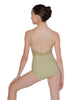 Solid Lycra Cami Leotard Low Mesh Back